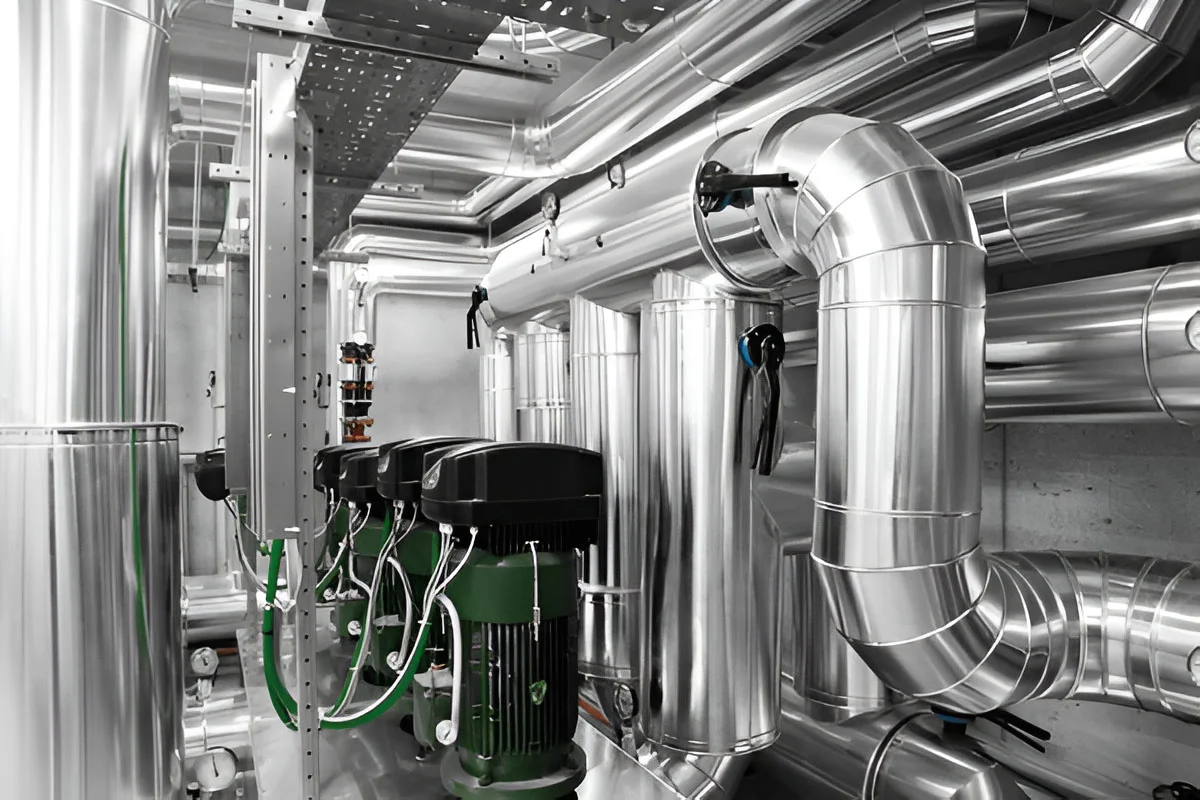 Insulated steam and process piping in a plant